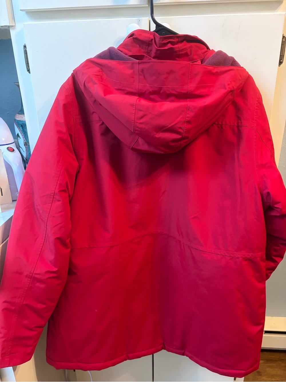 Lands' End Squall Winter weight Red Waterproof Jacket with removable Hood - Picture 5 of 9